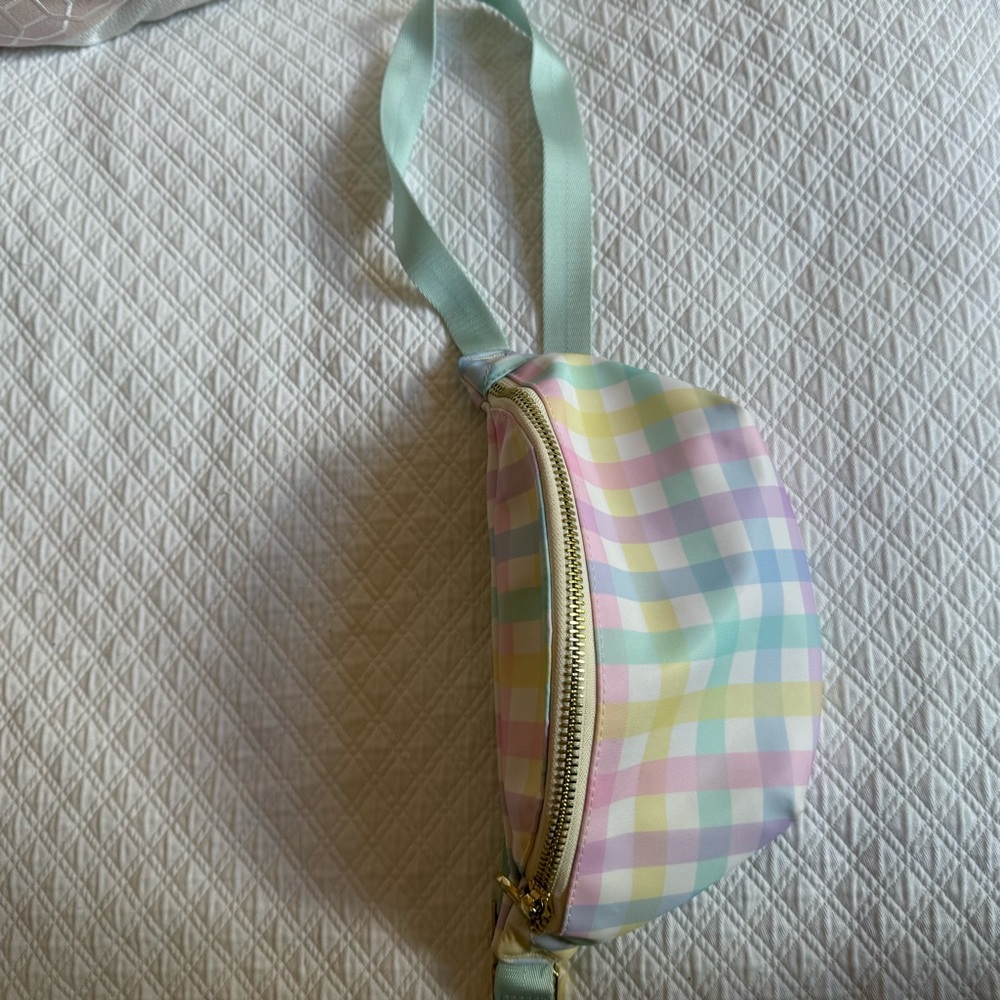 Stoney Clover Lane Pastel Gingham Crossbody - Mint Strap